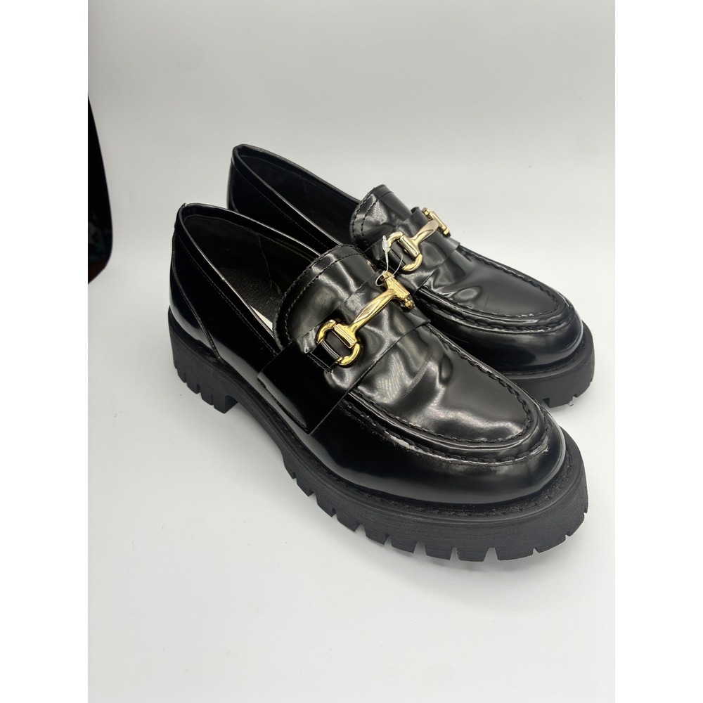 Steve Madden Lando Lug Sole Loafer Dark Academia Y2K Clueless 8M Black